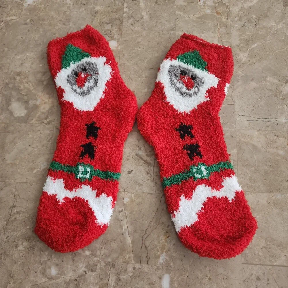 Women's Colorful Christmas Fluffy Socks (2pk) (NWOT)